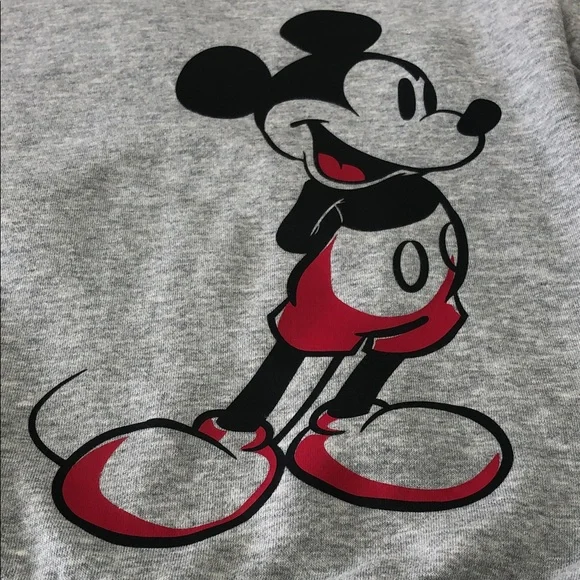 2/$25 Disney Mickey Mouse Crewneck Sweatshirt Kids Large (10–12) Heather Grey - Picture 6 of 9